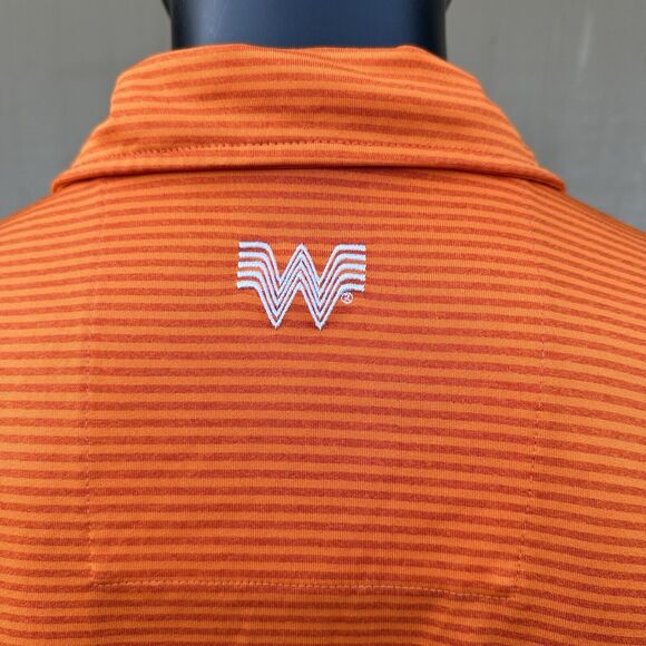 Whataburger Crew Polo Shirt Size Small‎ Stripe Embroidered Logo Employee Uniform - Picture 6 of 8